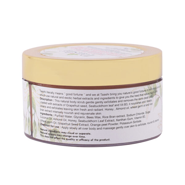 Natural Orange peel, Honey & Almond sugar Body Scrub - Taashi Beauty